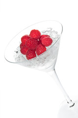 Raspberry cocktail in a martini glass