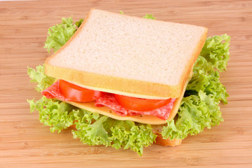Sandwich on wooden table