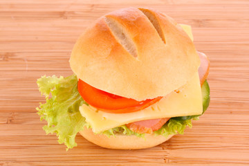 Sandwich on wooden table