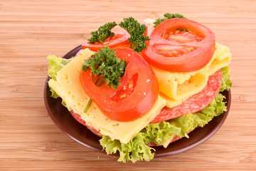 Sandwich  on wooden table