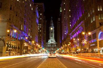 Fototapeta na wymiar Filadelfia ulice nocą