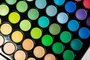 Makeup set. Professional multicolor eyeshadow palette