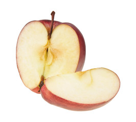 Half of red apple and a slice