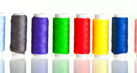 Colorful sewing threads