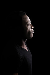 profile of young black man
