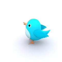 Blue Tweet Bird Concept