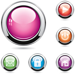 vector set of glossy buttons