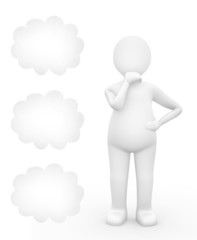 Man and thinking clouds