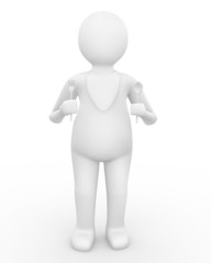 Man standing with fork and spoon