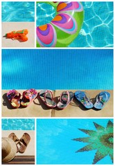 composition piscine, vacances
