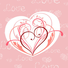 Abstract heart on seamless texture