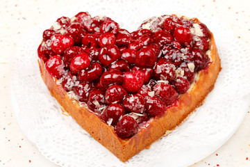sweet cake in heart shape