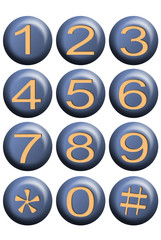 Blue phone button on black background