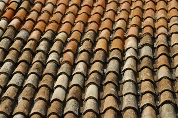 color tiles of a old house