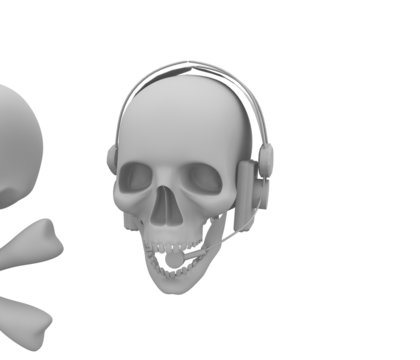 Skull Listening Music