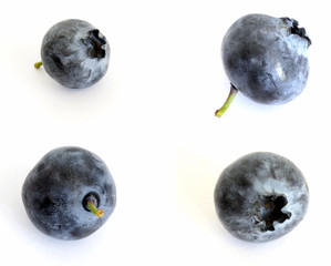 Obraz premium Sweet blueberry berry set on the white background