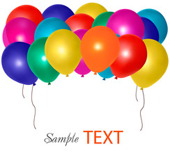 Balloons frame composition with space for your text.