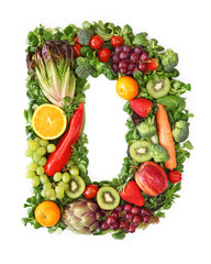 Fruit and vegetable alphabet - letter D