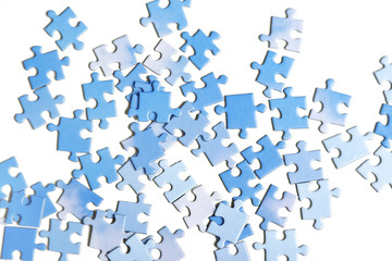 blue puzzle pieces, isolated