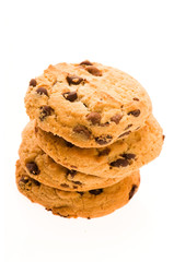 Chocolate Chip Cookies isolated on the white