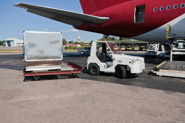 Loading cargo plane
