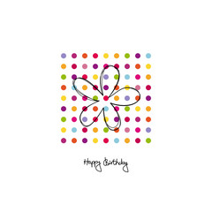 Birtday Card Coloured Dots Flower