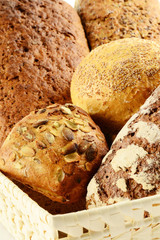 Composition with bread and rolls