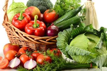 Vegetables in wicker basket