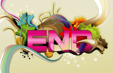 end vector text illustration