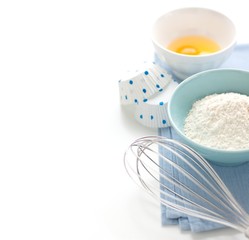 Egg, flour and whisk