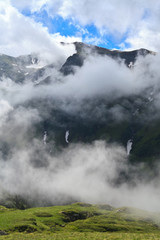 mountains and clouds