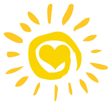 Abstract Sun With Heart