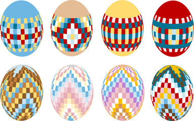 Painted Easter eggs. Design. Illustration.