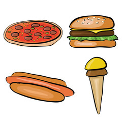 doodle set - fastfood