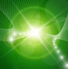 Abstract background green lights
