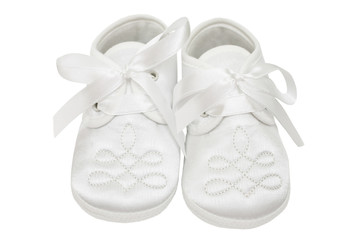 Children shoes on white background