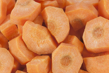Chopped carrots, background photo