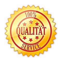 Fototapeta na wymiar Qualitätsstempel - 100% Service