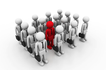 Strong team with leader