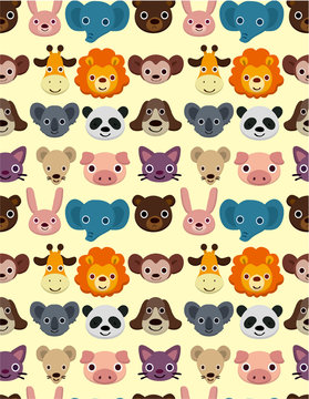 seamless animal face pattern