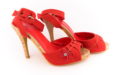 Red high heel shoe