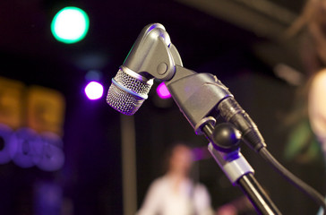 on stage