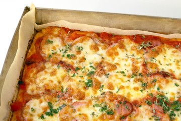 my home-made pizza with mozarella cheese