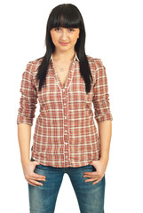 Fototapeta premium Beauty casual girl with bangs