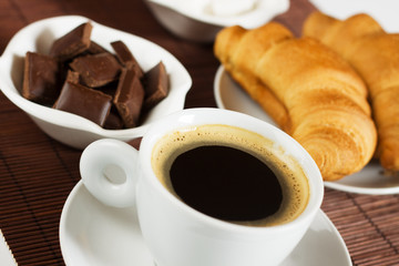 Black espresso coffee