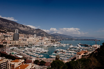 Fototapeta na wymiar Le port de Monaco Centre, Monte Carlo, vu de haut.