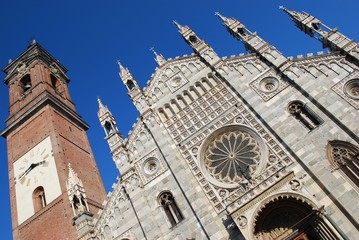 Gothic cathedral and bell tower, Monza, Lombardy, Italy