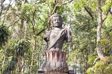 Fototapeta na wymiar Buddyzm Mahajany Guan Yin w świątyni lasu
