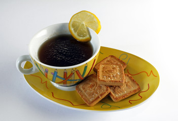 tazza di te' con i biscotti