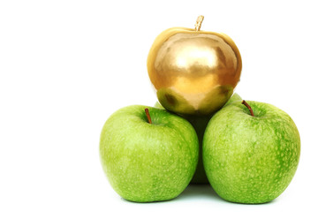 gold and green apples